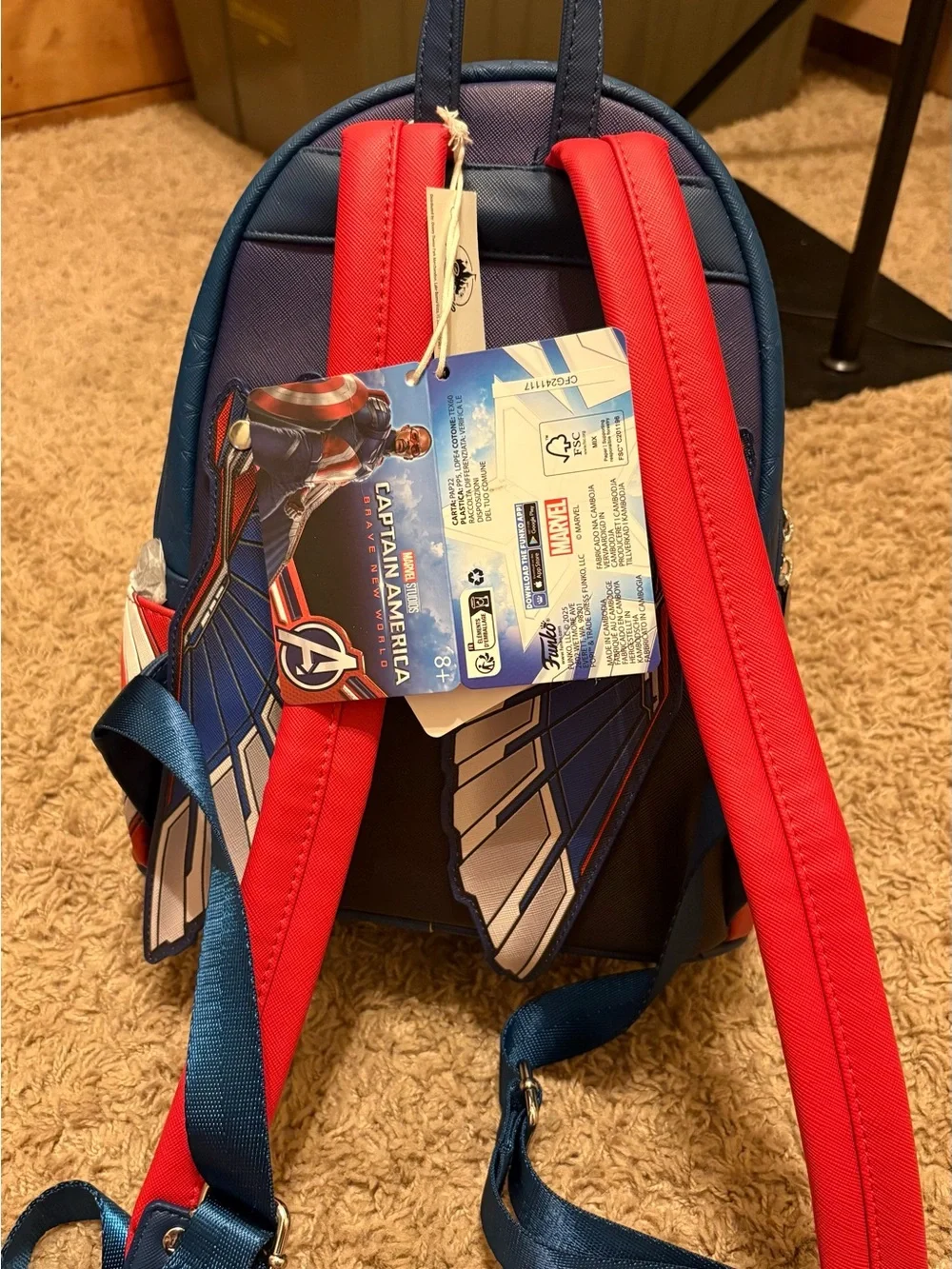 Loungefly Captain America Themed Backpack - Blue & Red